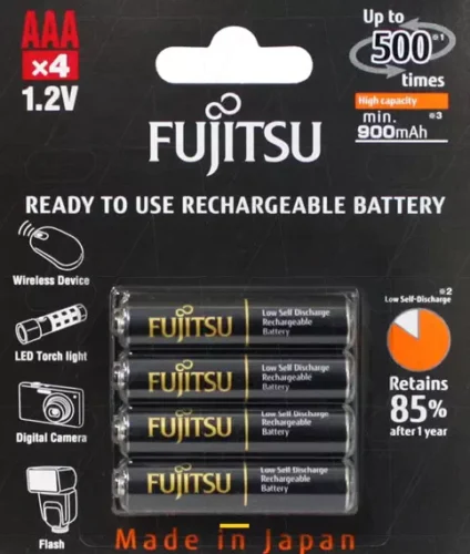 후지쯔 HR-4UTHC 프리미엄 블랙 900mAh NiMH AAA 4입