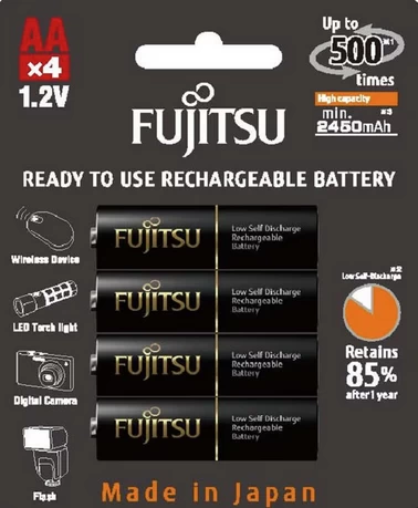 후지쯔 HR-3UTHC 프리미엄 블랙 2450mAh 니켈수소 충전지 4입