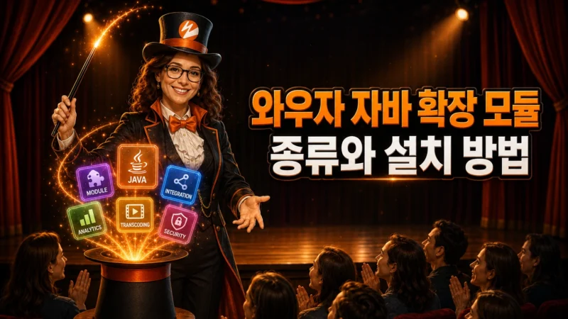 와우자 스트리밍 엔진의 자바 확장 모듈을 통해 새로운 추가 기능들을 생성해 내는 마술사 가로형 섬네일