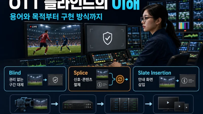 OTT 블라인드 서비스를 지칭하는 용어와 구현하기 위한 방법을 묘사한 가로형 섬네일 이미지