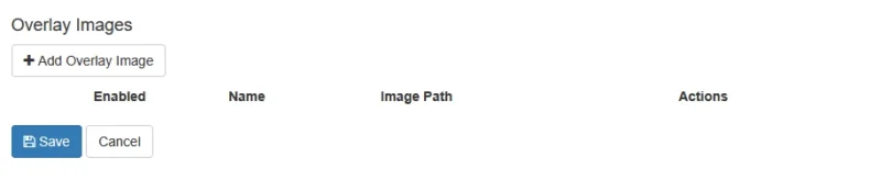 와우자 트랜스코더의 Add Overlay Image 버튼과 오버레이 이미지 목록