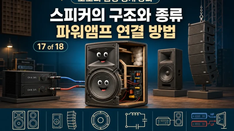 초보의 음향 공개 강좌 17강, 스피커의 구조와 종류 및 파워앰프 연결 방법 가로 섬네일