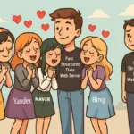 검색엔진들이 빠른 웹 서버에 모여있다.