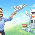 SPF, DKIM, DMARC 인증을 거친 메시지를 GMAIL서버가 반기는 형상 이미지