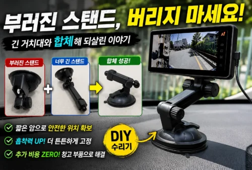 부러진 어라운드뷰 모니터 스탠드 수리기 섬네일 이미지