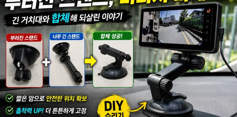 부러진 어라운드뷰 모니터 스탠드 수리기 섬네일 이미지