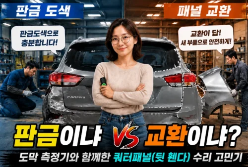 판금이냐 교환이냐 도막 측정기와 함께한 쿼터패널(뒷 휀다) 수리 고민기