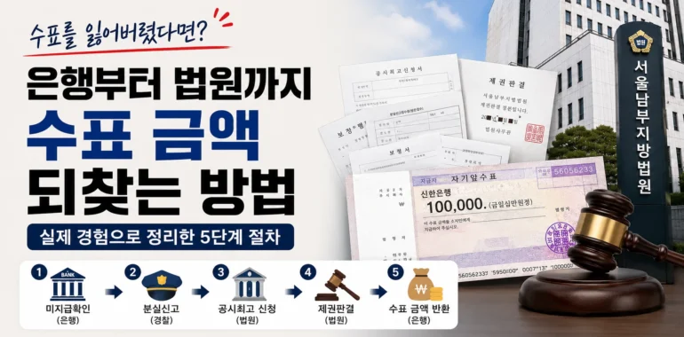 은행부터 법원까지 수표 금액 되찾는 방법 썸네일 이미지